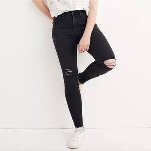 Madewell 9" Mid-Rise Skinny Jeans in Black Sea 25